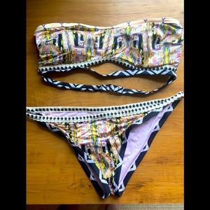 Victoria’s Secret Tribal Printed Strapless Bikini